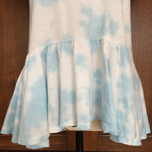 ❤️TIE DYED DAYDREAMER LA RUFFLE BOTTOM TEE T SHIRT CLOUDS - Picture 2 of 13